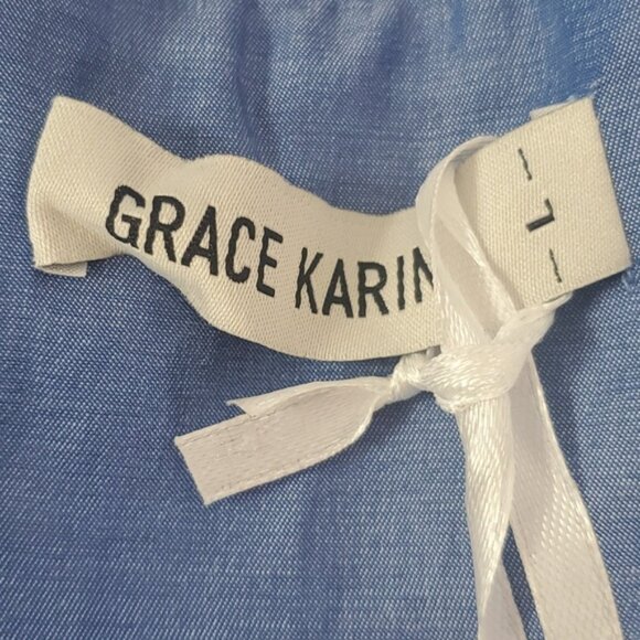 NWT GRACE KARIN Denim Sleeveless Button Down Dress with Belt Size L - Picture 5 of 6